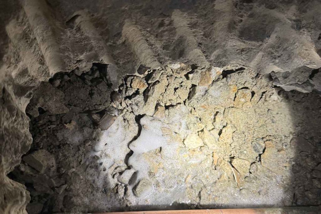 Copper repair line lit inside the under-slab channel