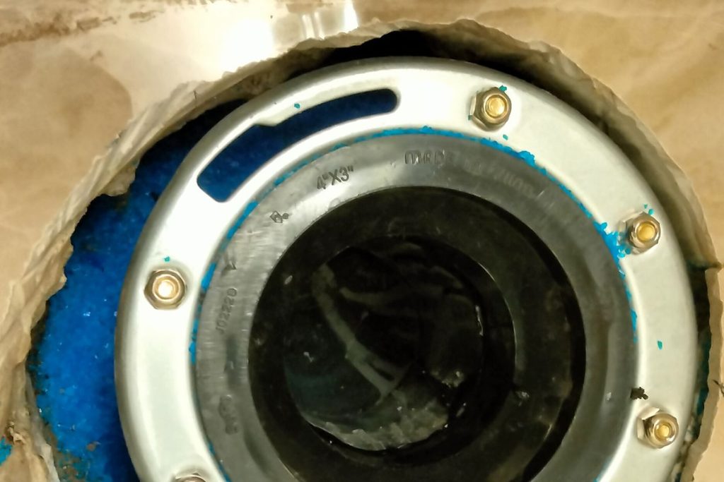 Closet flange replaced and sealed to the floor
