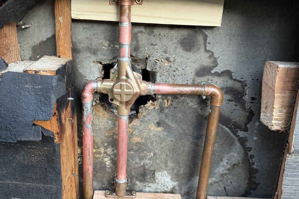 New copper manifold fitted during a repipe