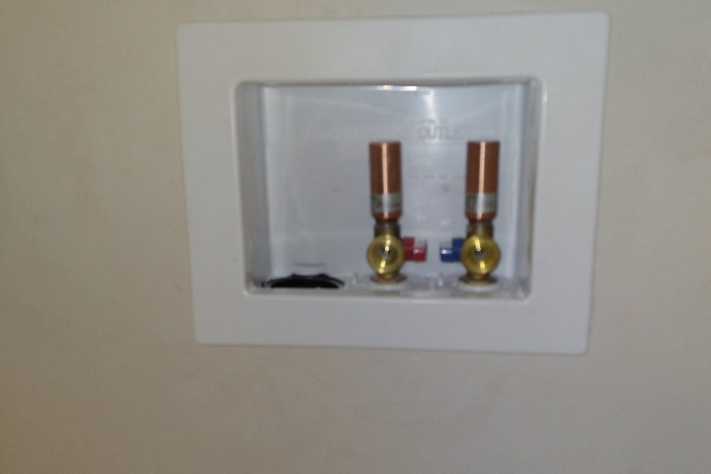 New washing machine outlet box installed